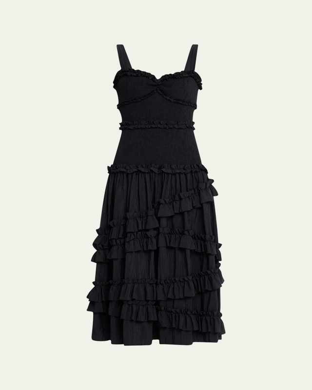 Ordina Sleeveless Ruffle Midi Dress